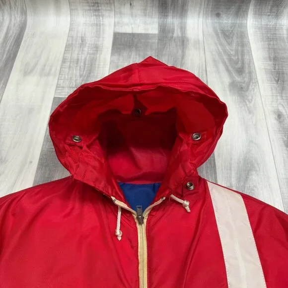 ✅Mens XL VTG Sea Suits Sea-Jak Ski-Jak Sailing/Skiing Jacket Red Nylon Cali USA - Picture 10 of 12